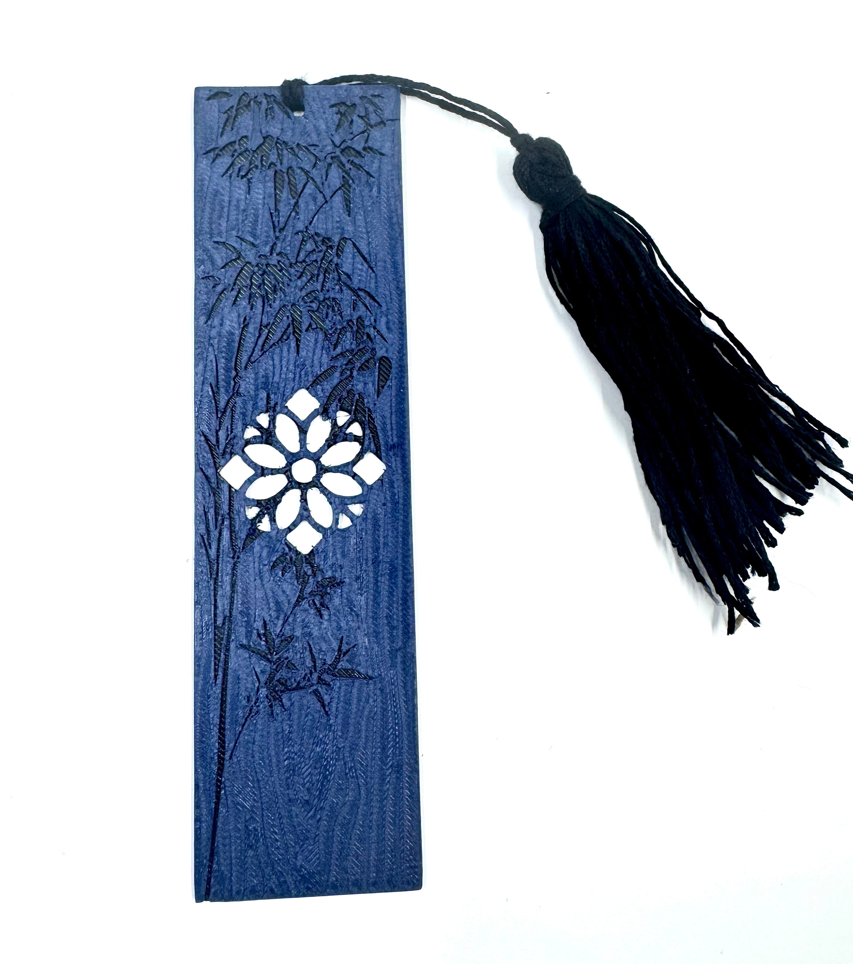 blue bamboo look bookmark