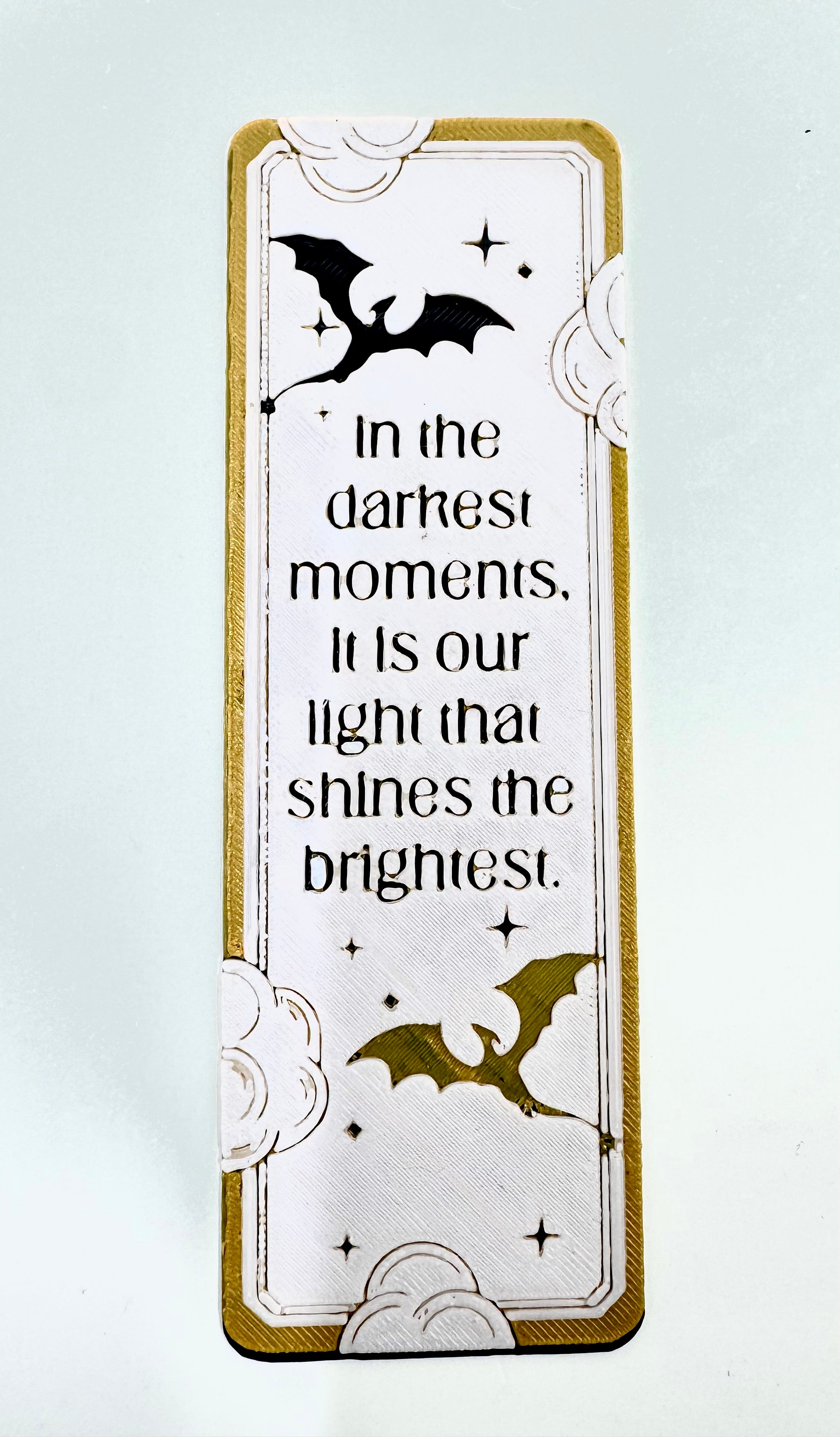Dragon with saying bookmark