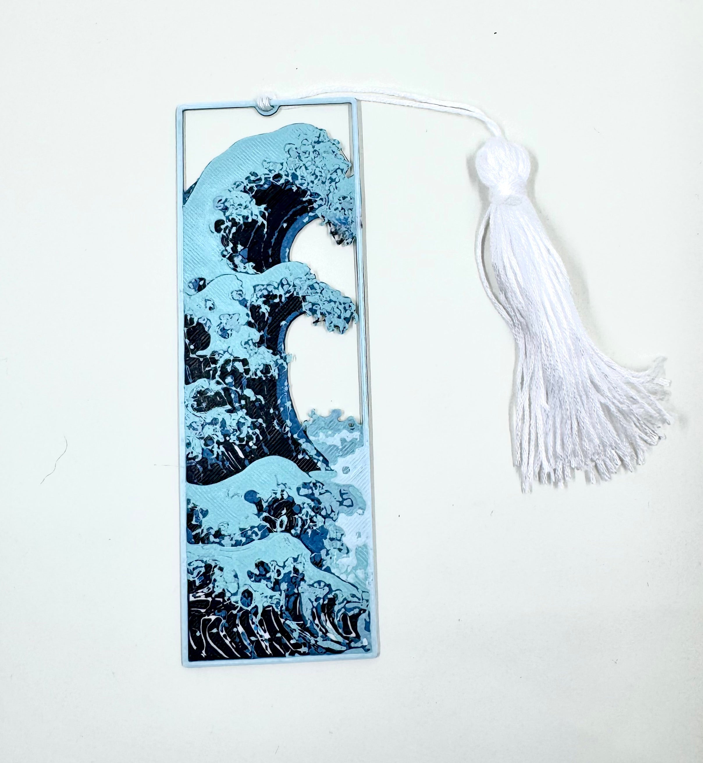 The great wave bookmark- white border