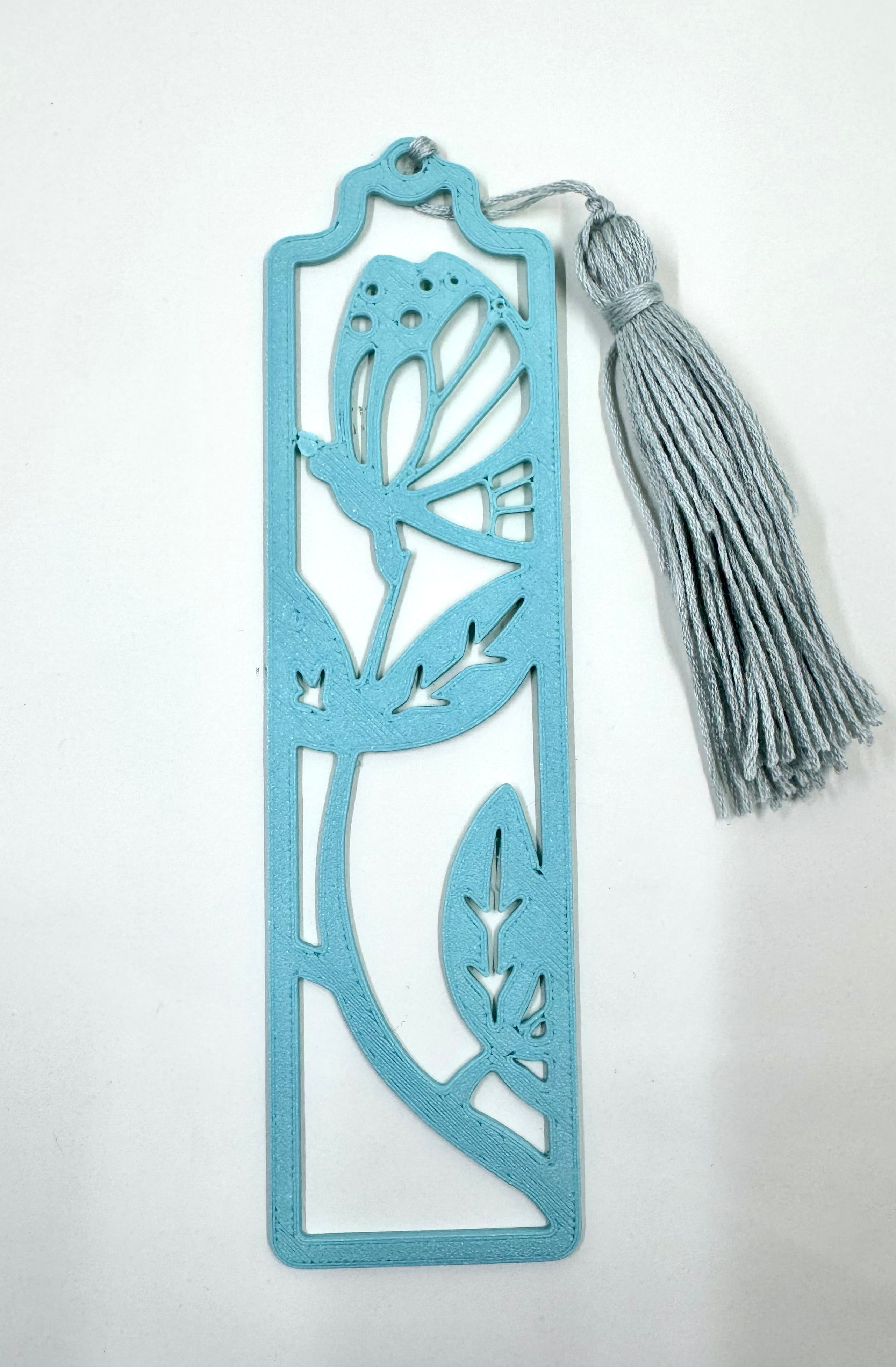 butterfly bloom bookmark- blue